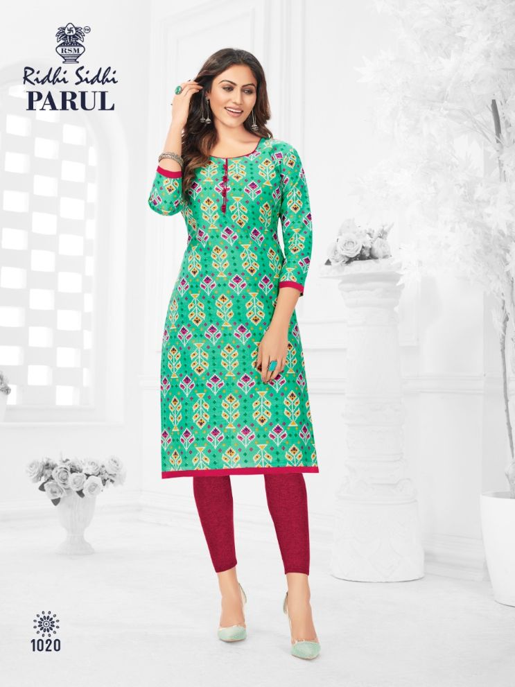 Ridhi Sidhi Parul 1 fancy Regular Wear Cotton Printed Long Kurti Collection